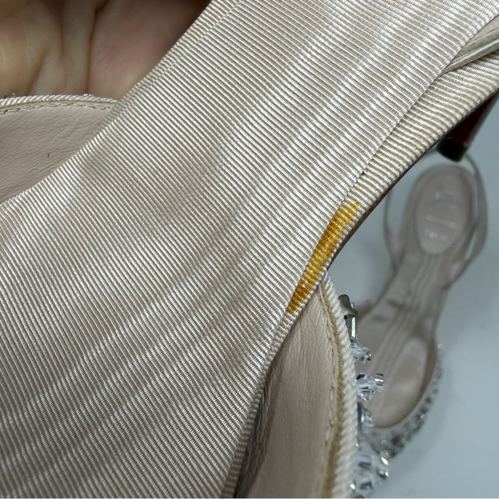 Christian Louboutin Queenissima Sling Crystal Slingback Heels Size 37 - Picture 12 of 14